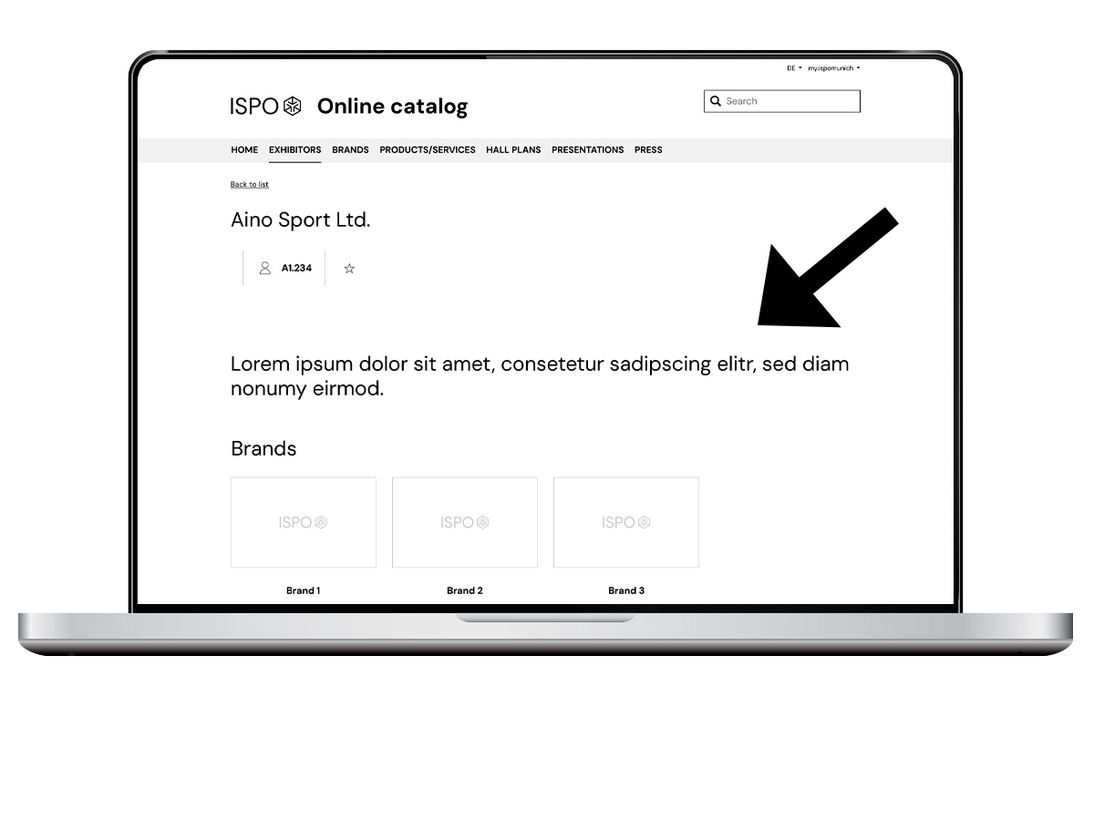Teasertext in the exhibitor profile