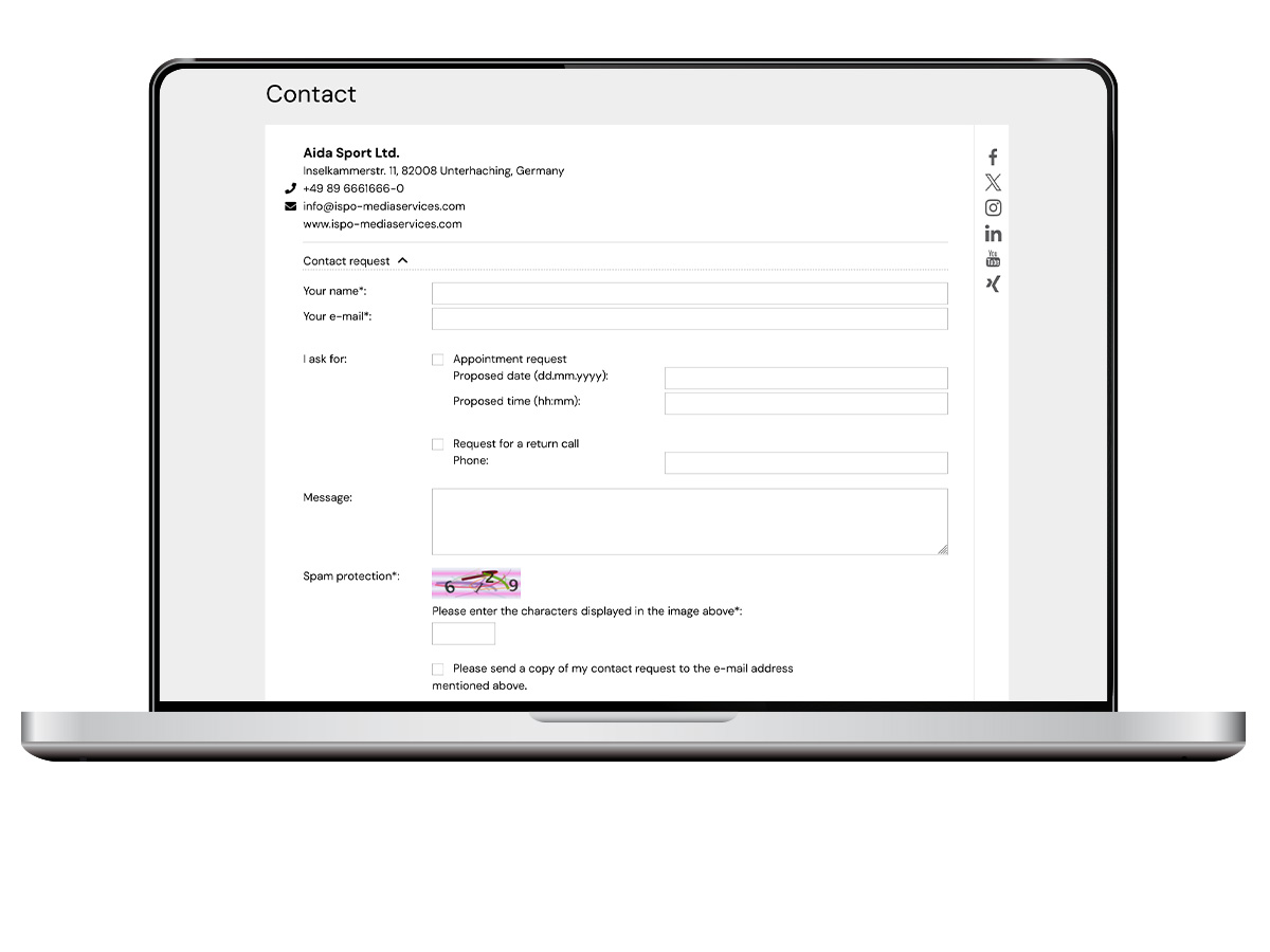 Digital contact form
